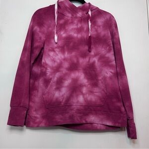 Green Tea Pink Tie Dye Hoodie, Small